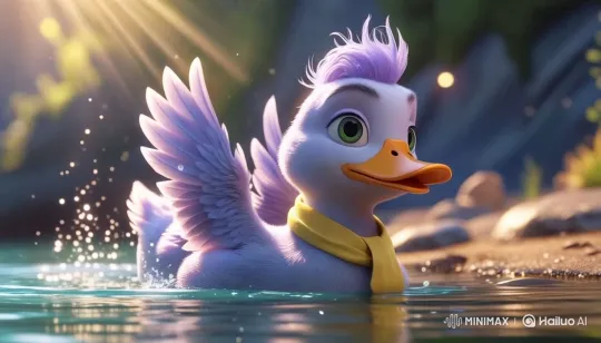 Charming Duck Elío Lands in Serene Pixar-Style Animation – AI Generated Video | Hailuo AI