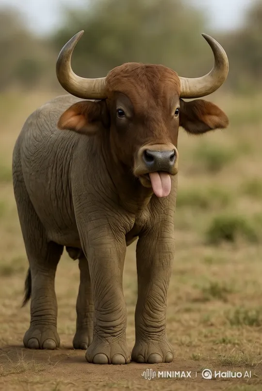 Aesthetic Close-up of a Young Bull in Nature – AI Generated Video | Hailuo AI