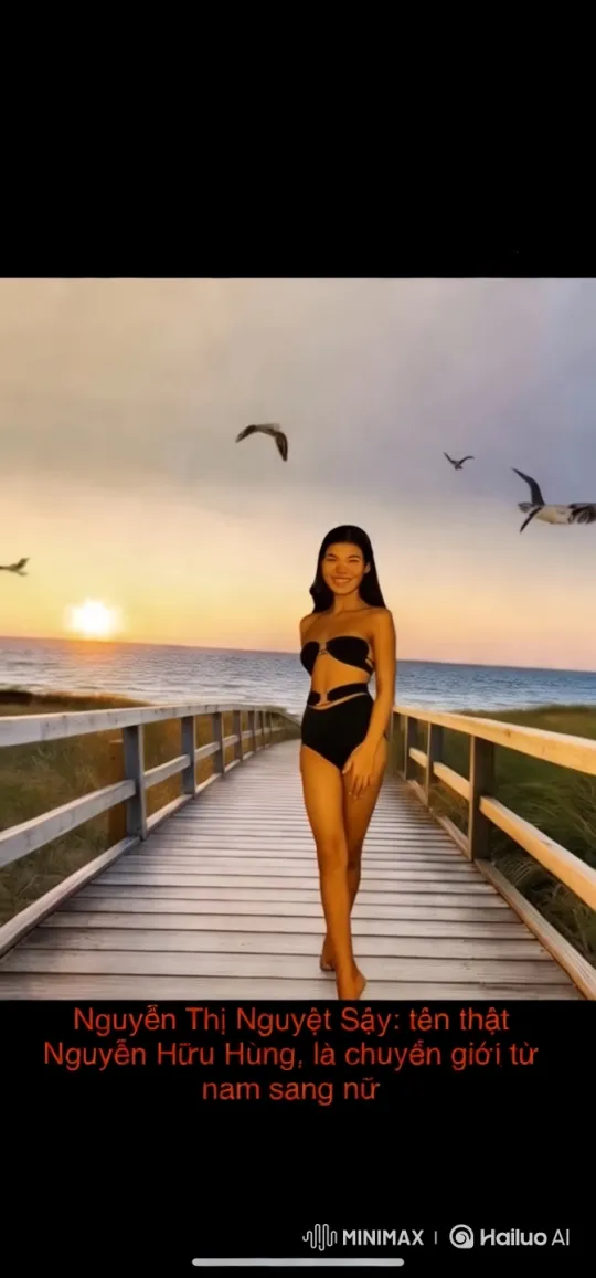 Woman Empowered on Boardwalk at Sunset – AI Generated Video | Hailuo AI