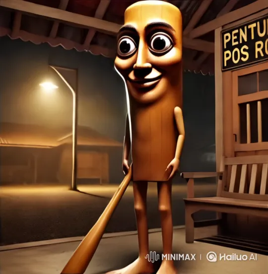 Arrest of a Wooden Figure at Night Bus Stop – AI Generated Video | Hailuo AI