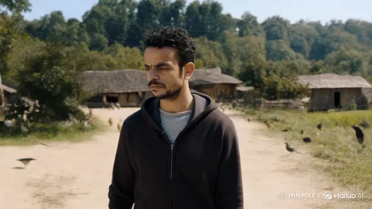 Contemplative Man Walks Through Serene Village, Reflecting Inner Turmoil – AI Generated Video | Hailuo AI