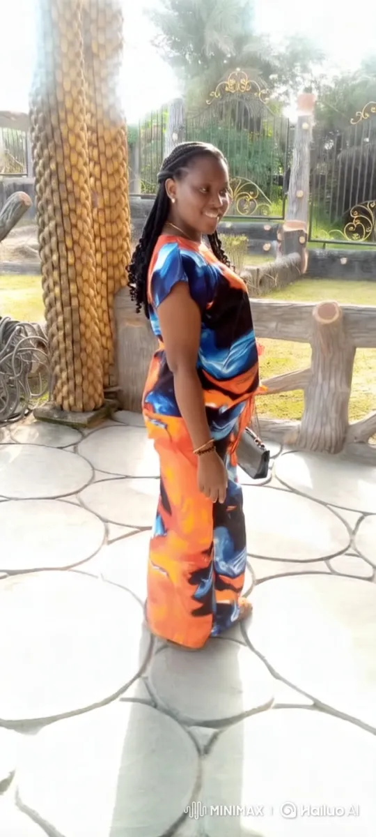 Serene Patio Scene: Woman in Vibrant Attire Amidst Nature – AI Generated Video | Hailuo AI
