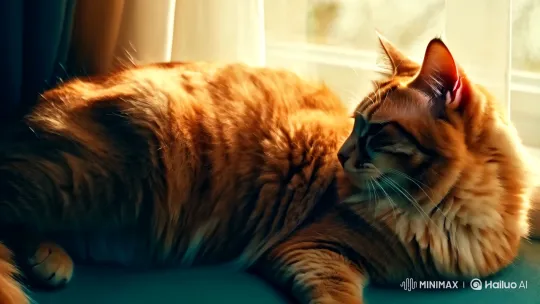 Tranquil Cat Napping in Sunlit Warmth – AI Generated Video | Hailuo AI