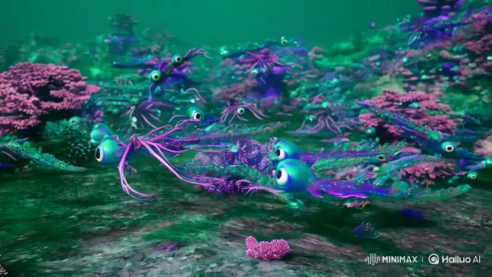 Deep-Sea Creatures in Dreamlike Underwater Aesthetics – AI Generated Video | Hailuo AI