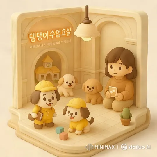 Cozy Daycare Classroom with Puppies and Gentle Teacher – AI Generated Video | Hailuo AI