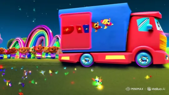 Animals Parade with Sparkling Field Tracking Shot – AI Generated Video | Hailuo AI