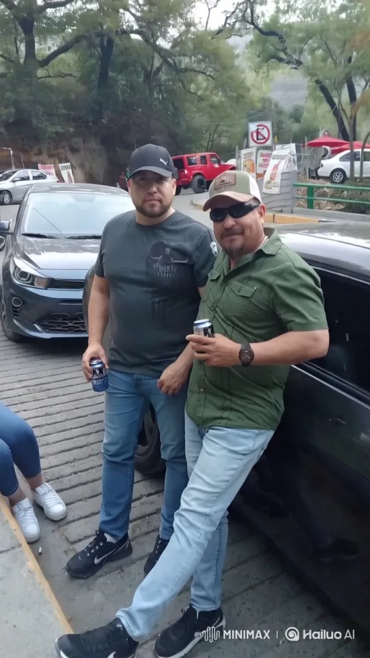 Two Men Dance Kung Fu Style with Tecate in Outdoor Parking Area – AI Generated Video | Hailuo AI