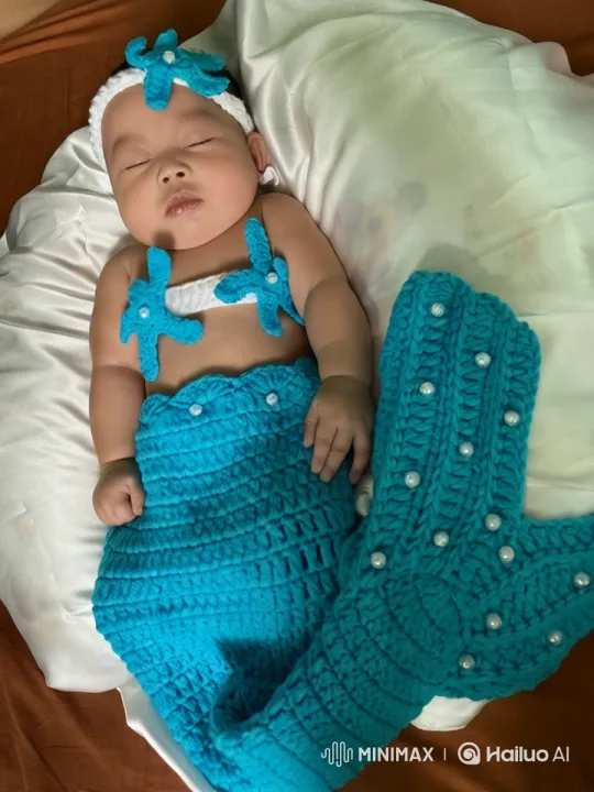 Baby in Mermaid Suit Performs Kung Fu Stance – AI Generated Video | Hailuo AI