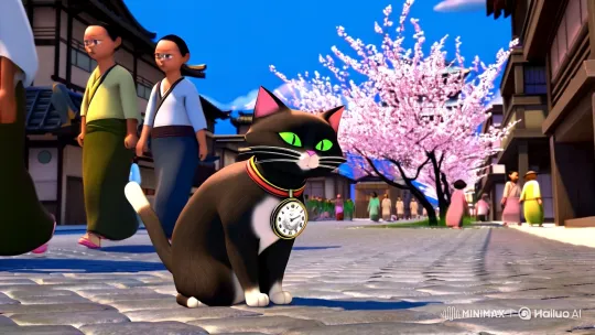 Tama the Time-Travelling Cat in Kyoto and Edo Japan 🕰️ – AI Generated Video | Hailuo AI