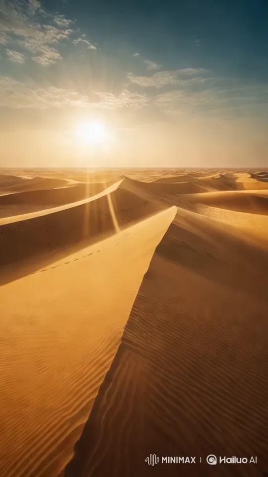 Sahara Desert: Golden Sands and Majestic Dunes – AI Generated Video | Hailuo AI
