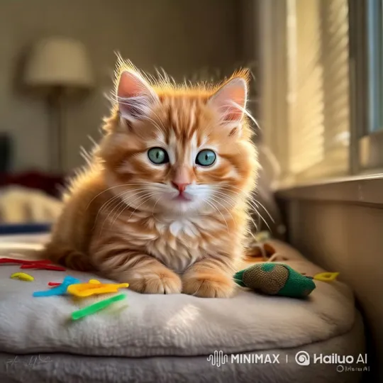 Aesthetic Close-Up of a Curious Orange Kitten – AI Generated Video | Hailuo AI