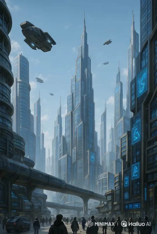 Futuristic City Life: Advanced Skyscrapers and Flying Vehicles – AI Generated Video | Hailuo AI