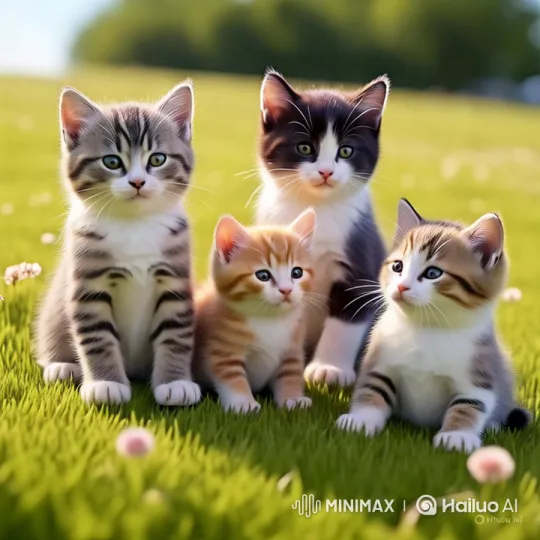 Adorable Kittens in Serene Outdoor Setting – AI Generated Video | Hailuo AI