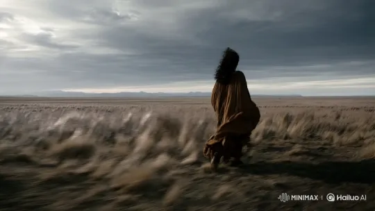 Solitary Figure Faces Tempest on Vast Plain – AI Generated Video | Hailuo AI