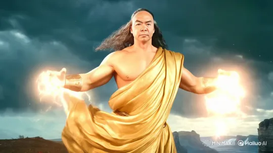 Greek God Dominates Stormy Cliff with Lightning Power – AI Generated Video | Hailuo AI