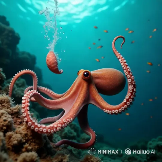 Vibrant Underwater Octopus Severing Arm Scene – AI Generated Video | Hailuo AI