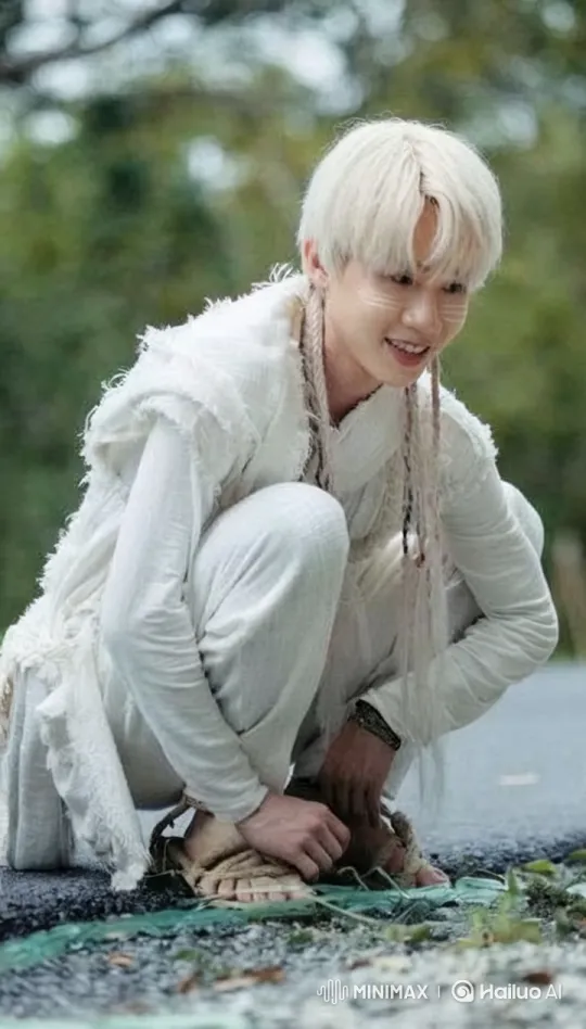 Person Transforms into White Dog in Serene Setting – AI Generated Video | Hailuo AI