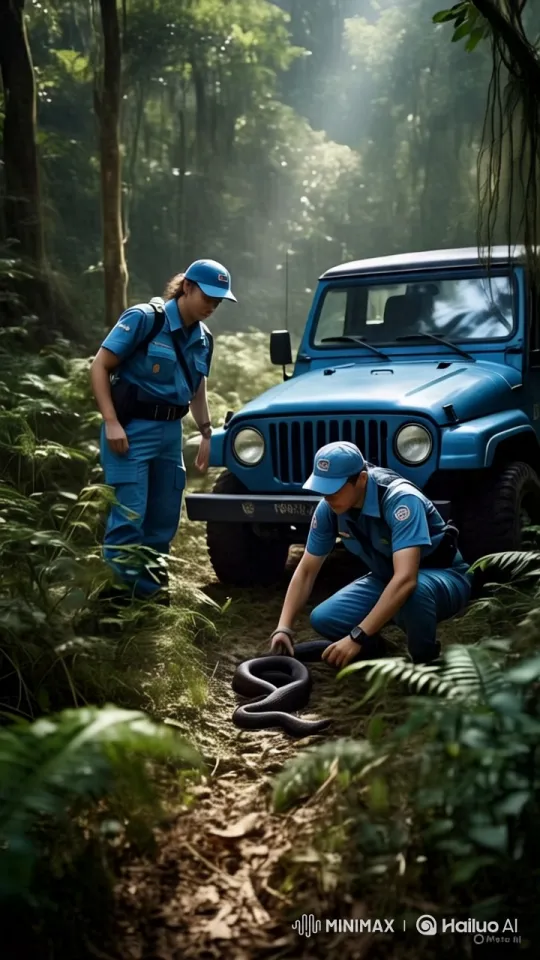 Rescue Team Releases Snake in Serene Jungle Setting – AI Generated Video | Hailuo AI