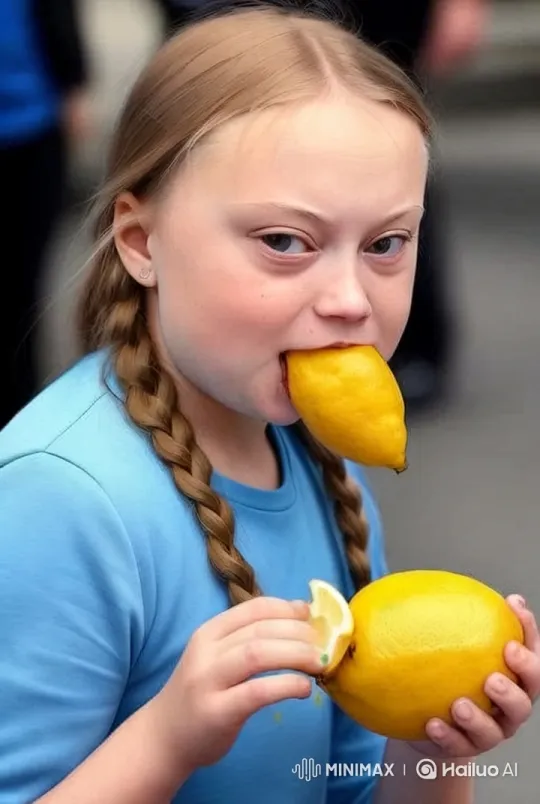 Young Girl Curiously Tastes a Lemon – AI Generated Video | Hailuo AI