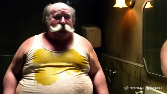 Elderly Man Transforms into Stunning Woman in Grungy Bathroom – AI Generated Video | Hailuo AI