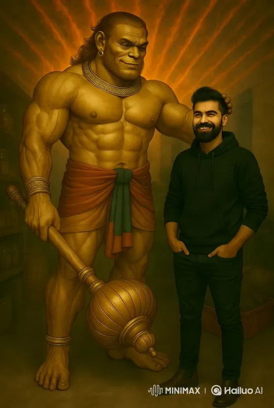 Lord Hanuman Blesses Devotee with Serene Aesthetics – AI Generated Video | Hailuo AI