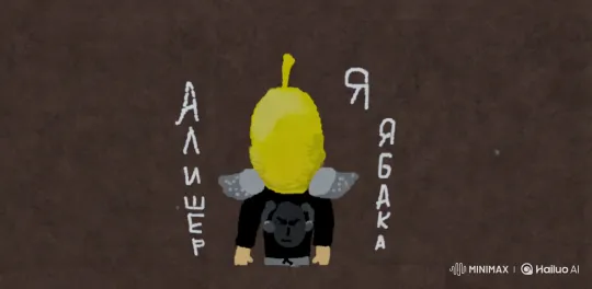 Character Eats Apple in Striking Yellow Helmet Scene – AI Generated Video | Hailuo AI