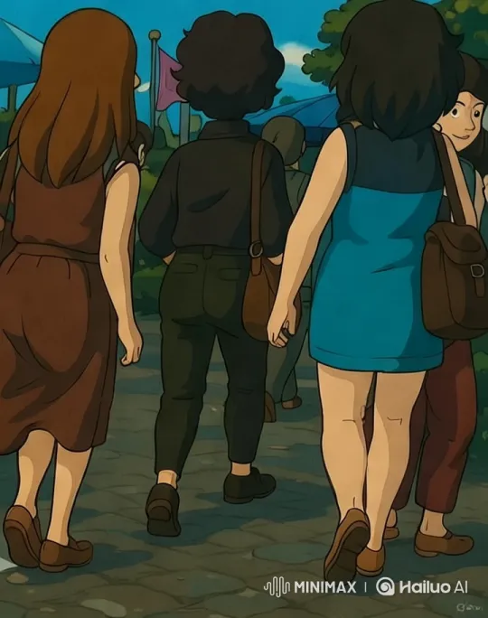 Vibrant Park Scene with Casual Strollers – AI Generated Video | Hailuo AI