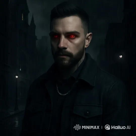 Vampire Strides Through Eerie Night Street – AI Generated Video | Hailuo AI