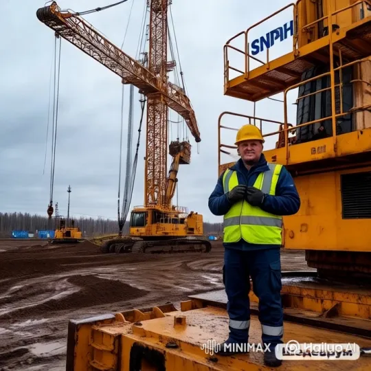Construction Worker Dances 'Yablochko' at Job Site – AI Generated Video | Hailuo AI
