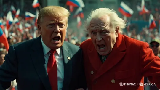 Russian Crowd Celebrates with Patriotic Display – AI Generated Video | Hailuo AI