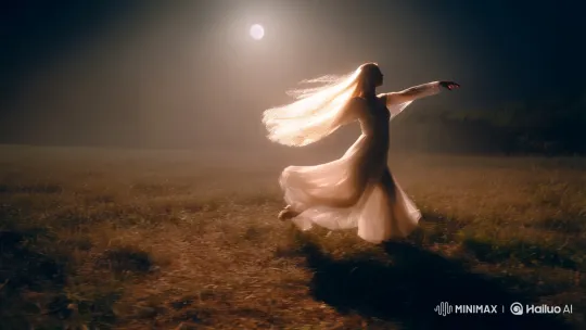 Blonde Dancer Enchants in Moonlit Serenity – AI Generated Video | Hailuo AI