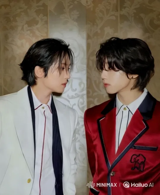 Boys in Elegant Attire Share an Intimate Kiss – AI Generated Video | Hailuo AI