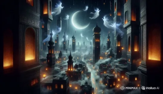 Abandoned City Haunted by Silent Jinn in Moonlit Elegance – AI Generated Video | Hailuo AI