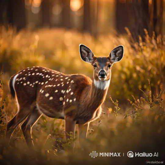 Deer on Alert in Serene Forest Meadow – AI Generated Video | Hailuo AI