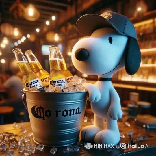 Snoopy in Cozy Bar with Corona Extra – AI Generated Video | Hailuo AI