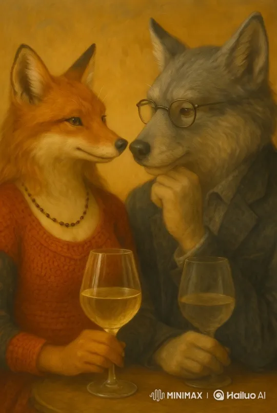 Fox and Wolf Share an Intimate Romantic Kiss – AI Generated Video | Hailuo AI