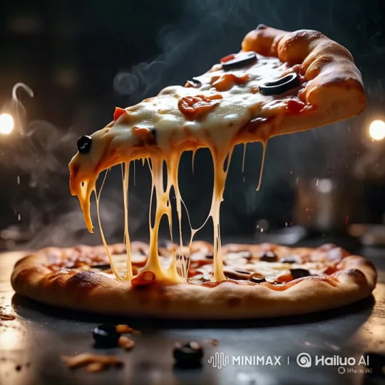 Close-Up of Stretchy Cheese on Freshly Baked Pizza – AI Generated Video | Hailuo AI
