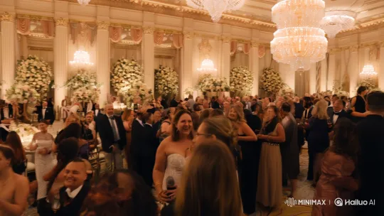 Opulent Wedding Celebration in Elegant Ballroom – AI Generated Video | Hailuo AI