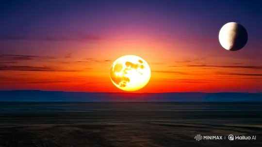 Celestial Dance: Solar and Lunar Eclipse Spectacle – AI Generated Video | Hailuo AI