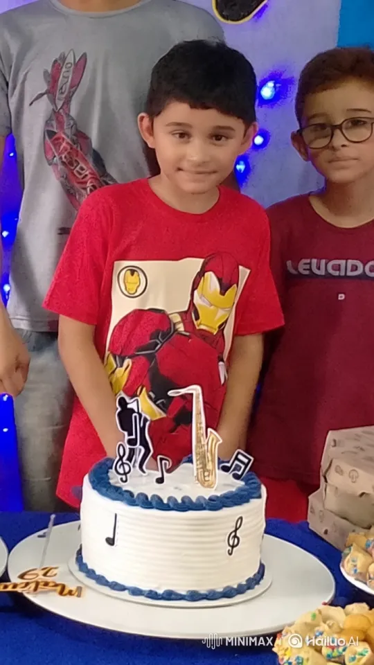 Hungry Child in Front of Decorated Birthday Cake – AI Generated Video | Hailuo AI