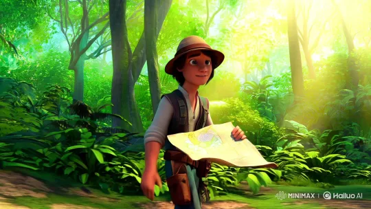 Jungle Safari: Explorer's Journey Through Vibrant Wilderness – AI Generated Video | Hailuo AI
