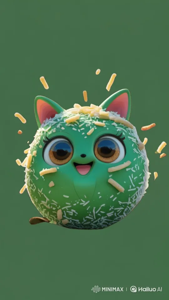 Cat-like Character Paints Abstract Art in Cozy Room – AI Generated Video | Hailuo AI