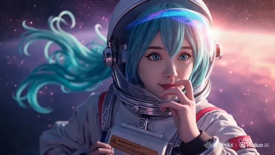 Astronaut Floats in Cosmic Dance with Shooting Star – AI Generated Video | Hailuo AI