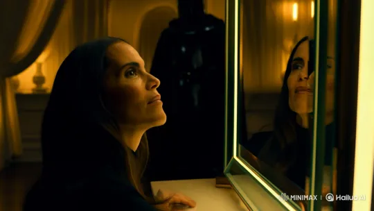 Woman in Mirror Encounters Shadowy Figure – AI Generated Video | Hailuo AI