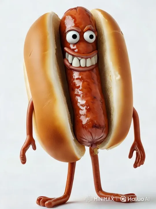 Animated Hotdog Escapes Condiment Flood on Sunny Picnic – AI Generated Video | Hailuo AI