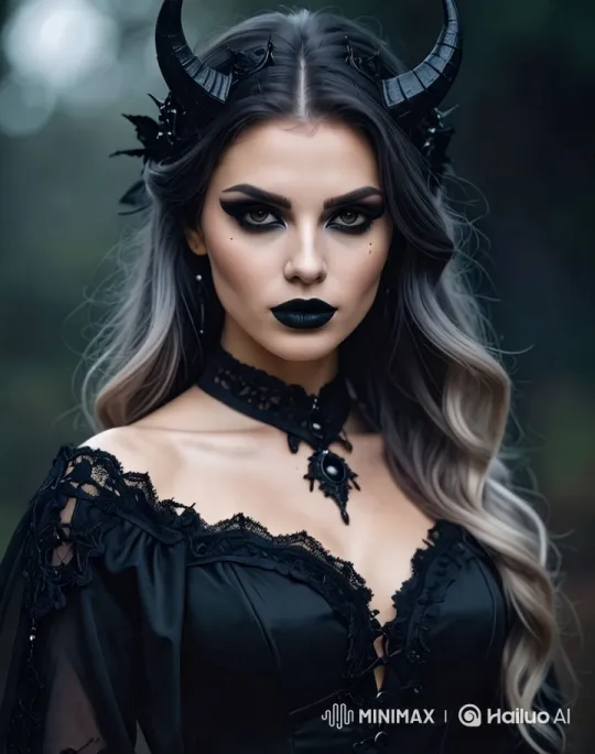 Mysterious Gothic Woman in Enchanting Forest Setting – AI Generated Video | Hailuo AI