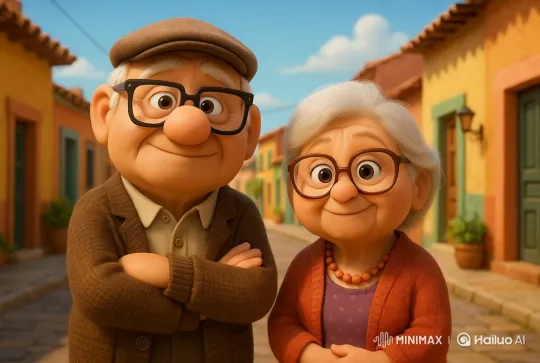 Cozy Autumn Couple in Animated Street Scene – AI Generated Video | Hailuo AI