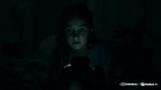 Young Woman in Dim Bedroom Gets Urgent Call – AI Generated Video | Hailuo AI