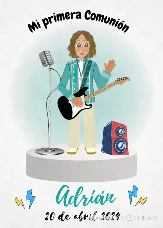 Adrián's Guitar Performance at First Communion – AI Generated Video | Hailuo AI