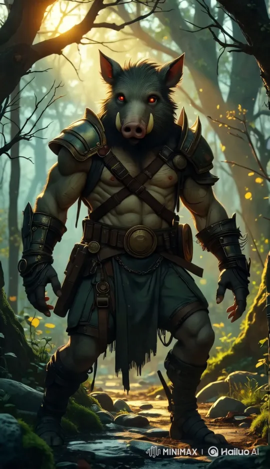 Mystical Boar Warrior Prepares for Battle – AI Generated Video | Hailuo AI